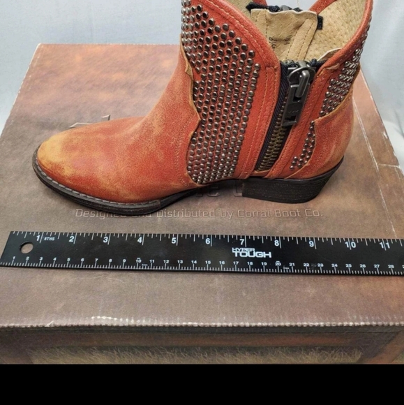 Circle G Corral Womens Studded Booties Ankle Boots Ladies 6.5M Orange Q0125 NEW - Picture 11 of 14
